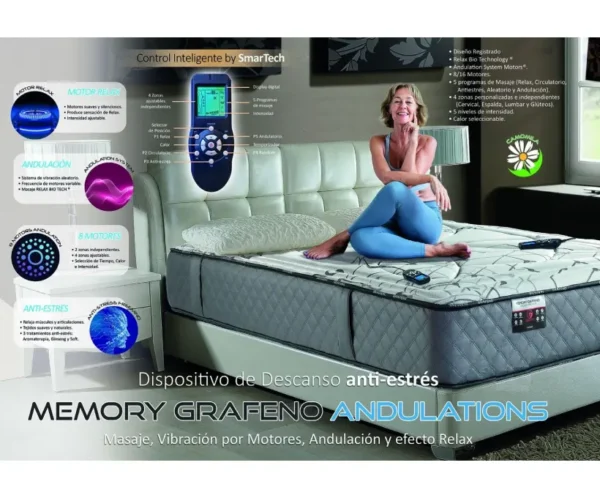 Colchón Memory Grafeno Deluxe Premium Andulations