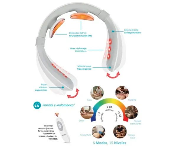 Masajeador Láser Cervical con Vibración y Calor